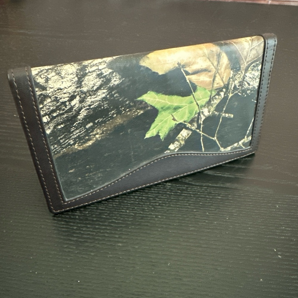 Webers  Camo Leather Checkbook Wallet